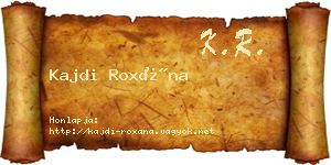 Kajdi Roxána névjegykártya